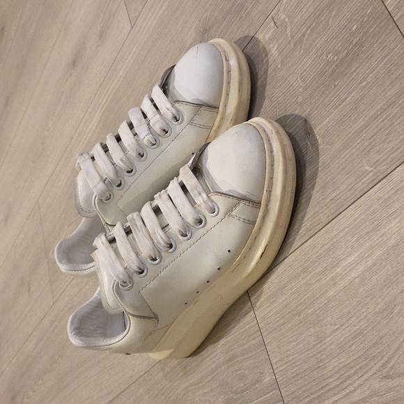 Alexander McQueen Shoes - Alexander McQueen White Oversized Sneakers